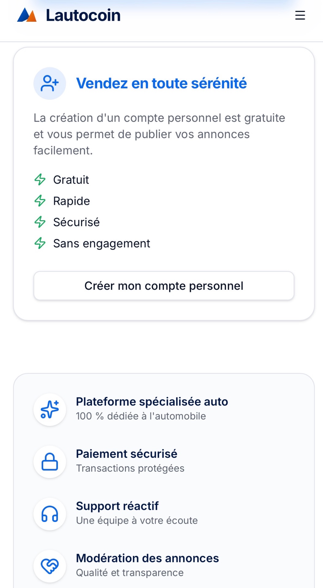 L'Auto Coin — compte personnel